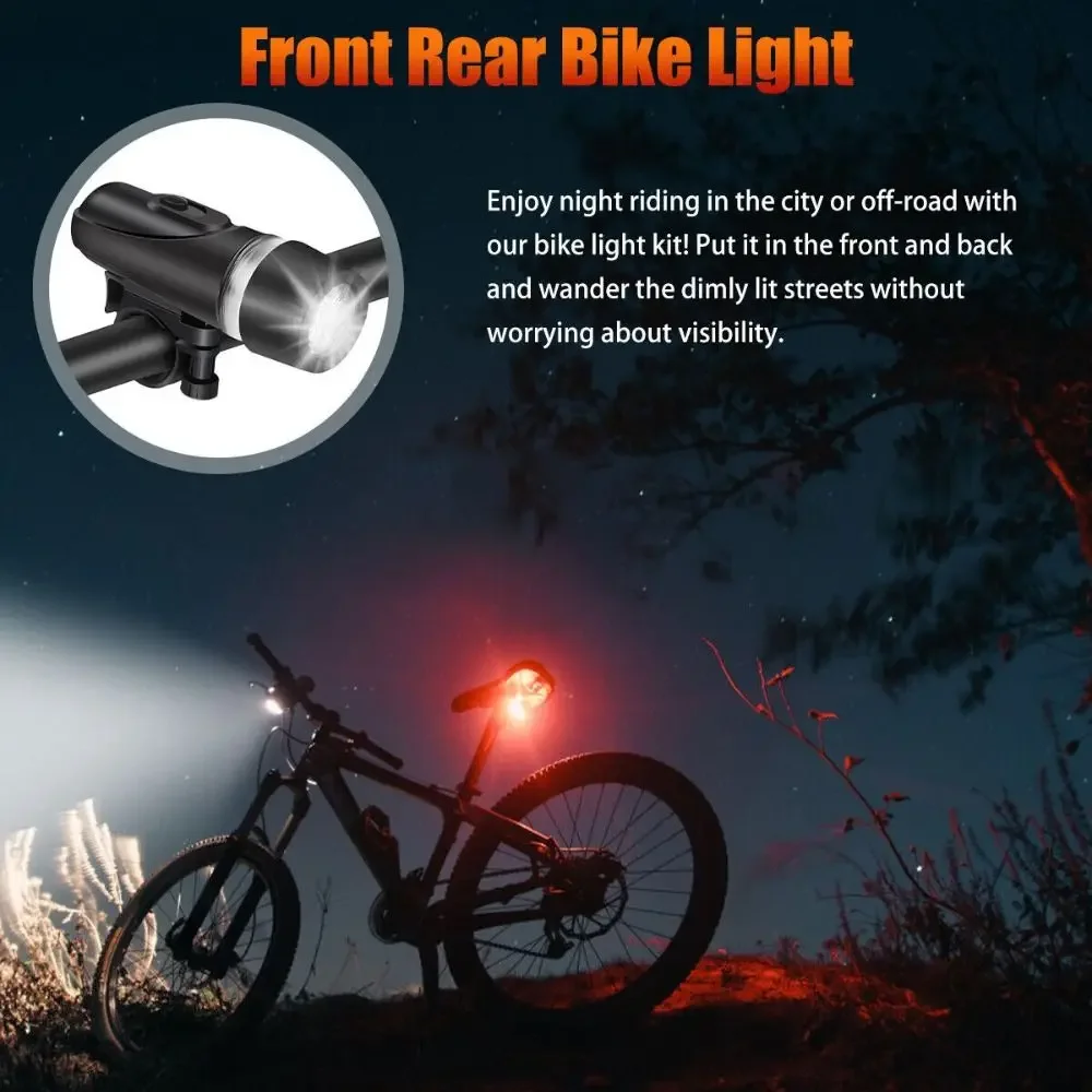 5 LED Bike Light Bicycle Front Back Light Set MTB Bicycle Headlight Butterfly Taillight Cycling Safety Warning Light Bike Lamp