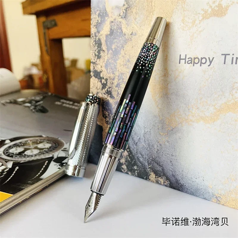 Benovel Mother-of-peal Fountain Pen Schmidt Nib F Bohai Bay Micro Matte Writing Ink Pen Office School Stationery Gift