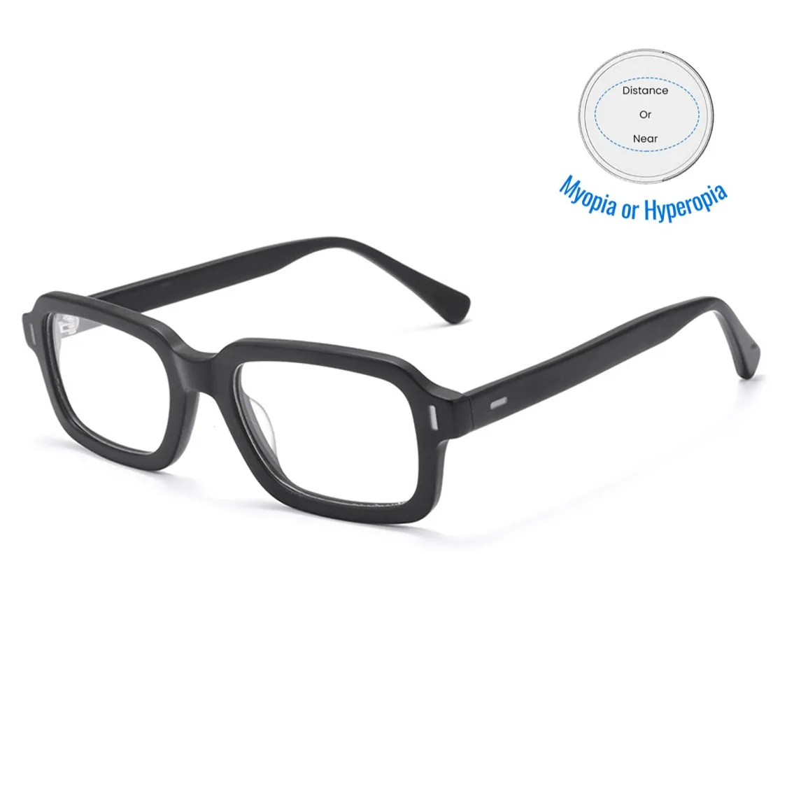 نظارات قراءة طبية، مضادة للضوء الأزرق، إطار عريض من الأسيتات، متوافق مع قصر النظر العالي، نظارات عصرية للرجال والنساء