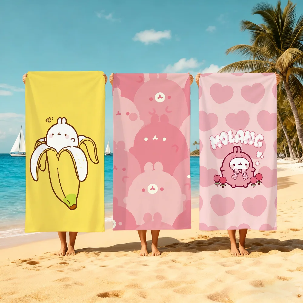 M-Molang-G Niedliches Cartoon-Handtuch, Strandtuch, schnelltrocknend, weich, Pool-Handtücher, Geschenk für Reisen, Fitnessstudio, Dusche, Camping, Sport
