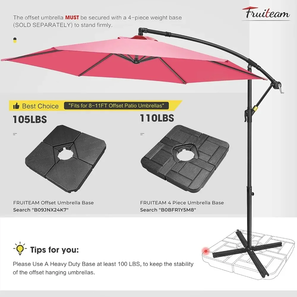 10ft Patio Umbrella Fade-resistant Offset Hanging Umbrellas,Large Market Umbrella UV Protection,Outdoor Umbrella