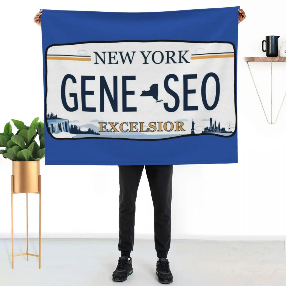 Geneseo license plate Throw Blanket Luxury Brand Soft Big christmas gifts valentine gift ideas Bed Hairys Blankets
