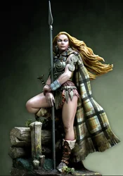 1/24 Resin Figure Model Kit Ancient European Spear Female Soldier Hobby Miniature Unassembled and Unpainted 2440 Free Shipping