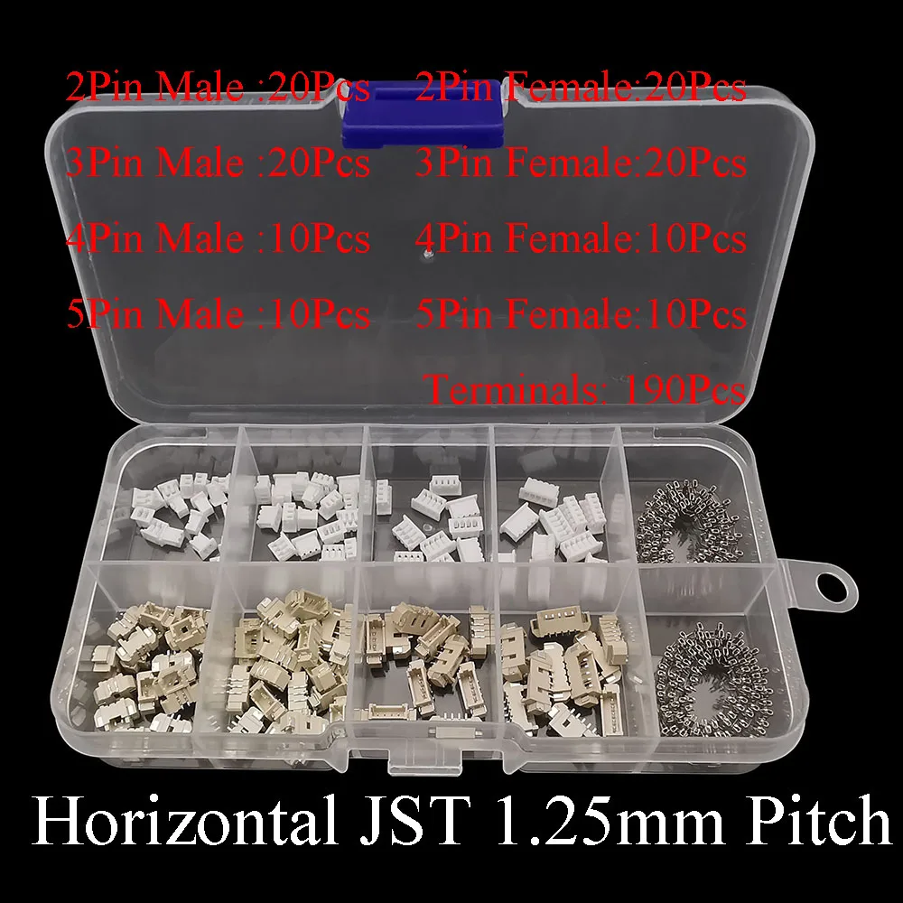 1 Box SH 1,0 MM/JST 1,25 mm/ZH 1,5 mm/PH 2,0 mm/XH2,54 mm/VH 3,96 mm Stecker Buchse Gehäuse Crimp Terminal Connector Kit