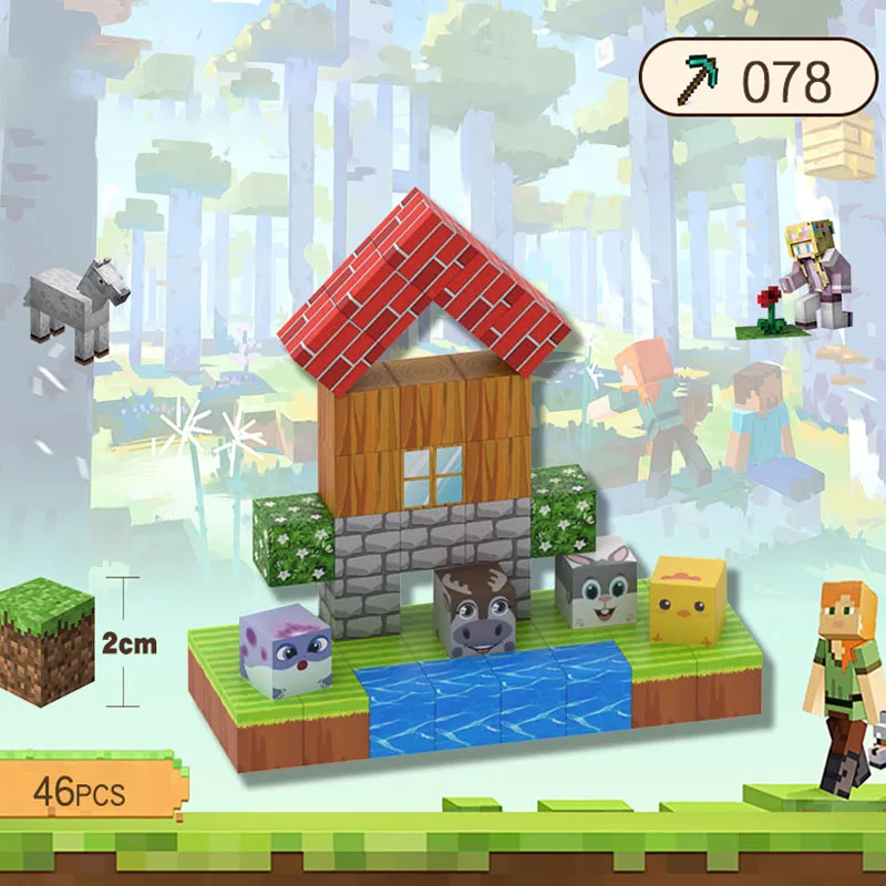 مكعبات بناء مغناطيسية جديدة لعبة مجموعة عالم مغناطيسية، ألعاب قابلة للتكديس للبناء الحسي DIY للتفاعل العائلي بين الوالدين والطفل