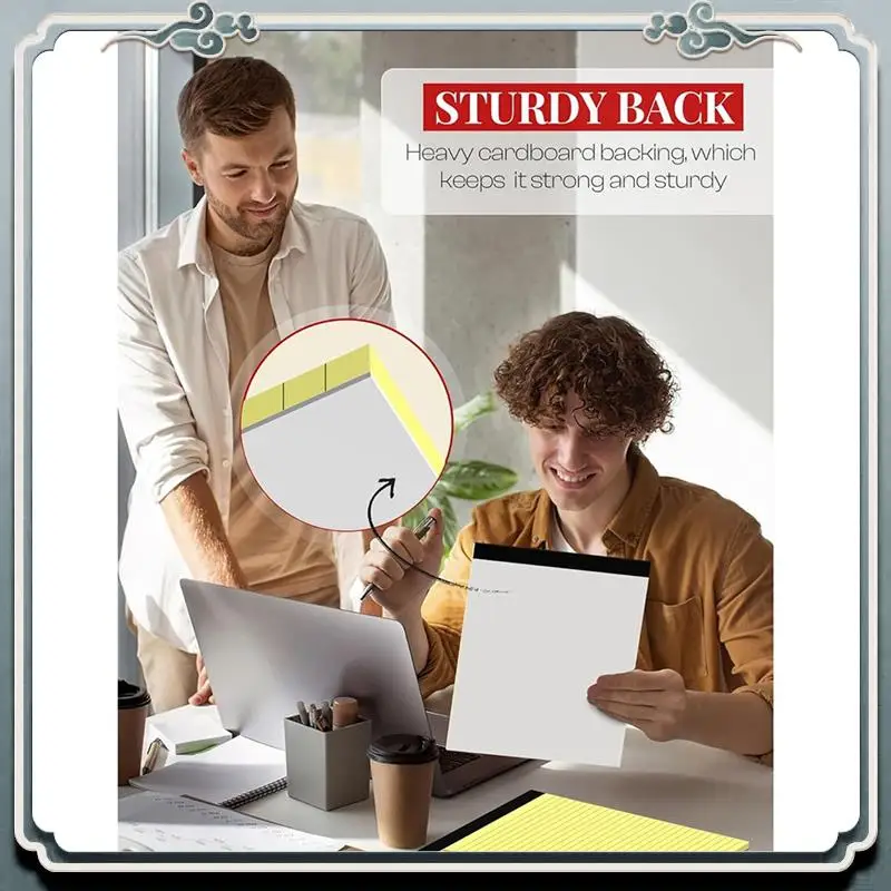 

6 Pack Yellow Note Pads 8.5 X 11.75Inch Narrow Ruled Lined Writing Note Pads Yellow Paper Pads College Ruled Note Pad Durable