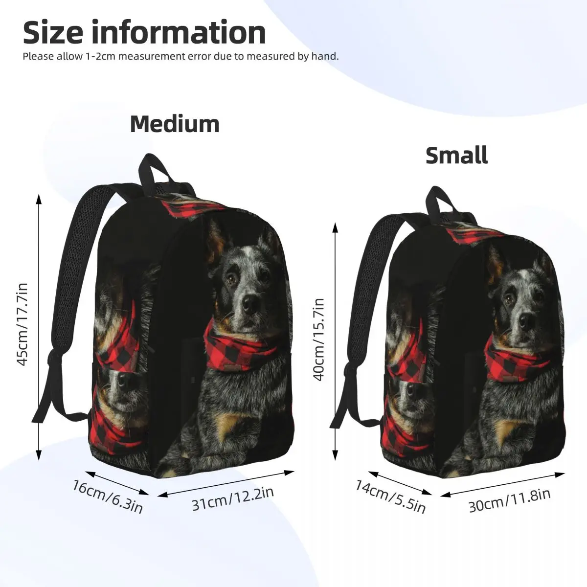 Australian Cattle Dog Backpack Daypack Large Capacity Kids BookBag School Bag Shoulder Bags for Boys Girls