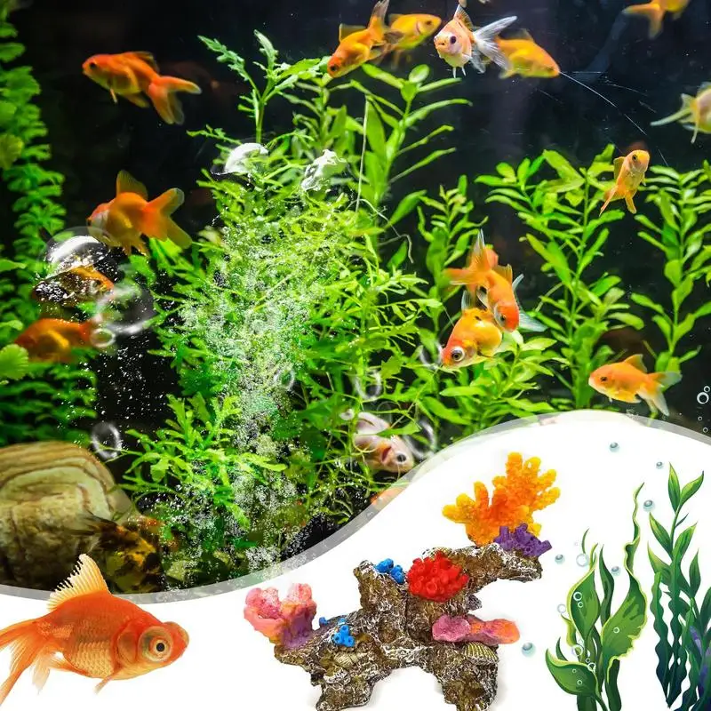 1pc Colorful Resin Aquarium Mini Artificial Coral Reef Decoration Fish Tank Coral Stone Landscape Ornament Aquarium Accessories