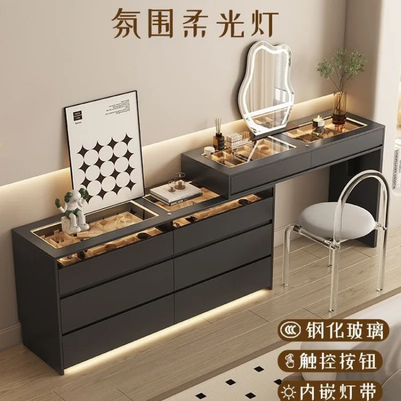 Solid wood pine pine dresser chest cabinet storage integrated smart dresser movable dresser