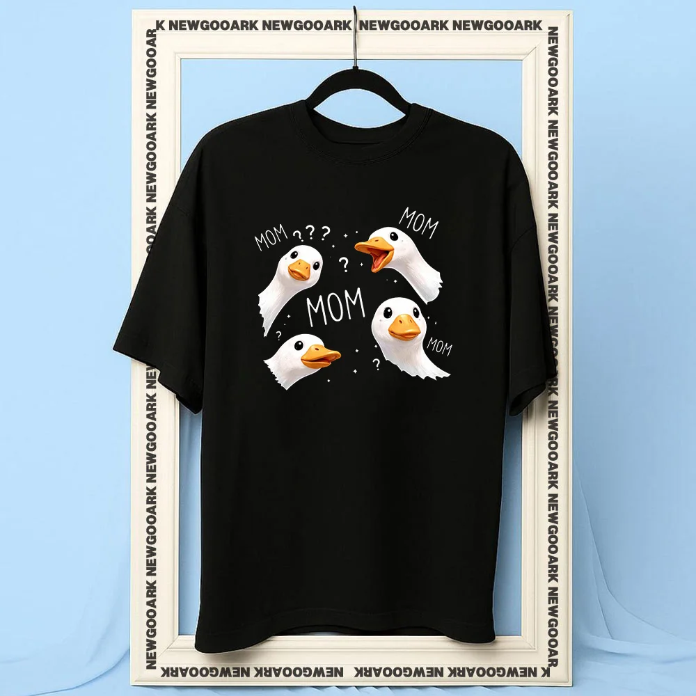 Funny Goose Mom Mom Mom Shirt Woman Man Summer Cotton Graphic T Shirts Adult Streetwear Camisetas Short-sleev Breathable O-neck