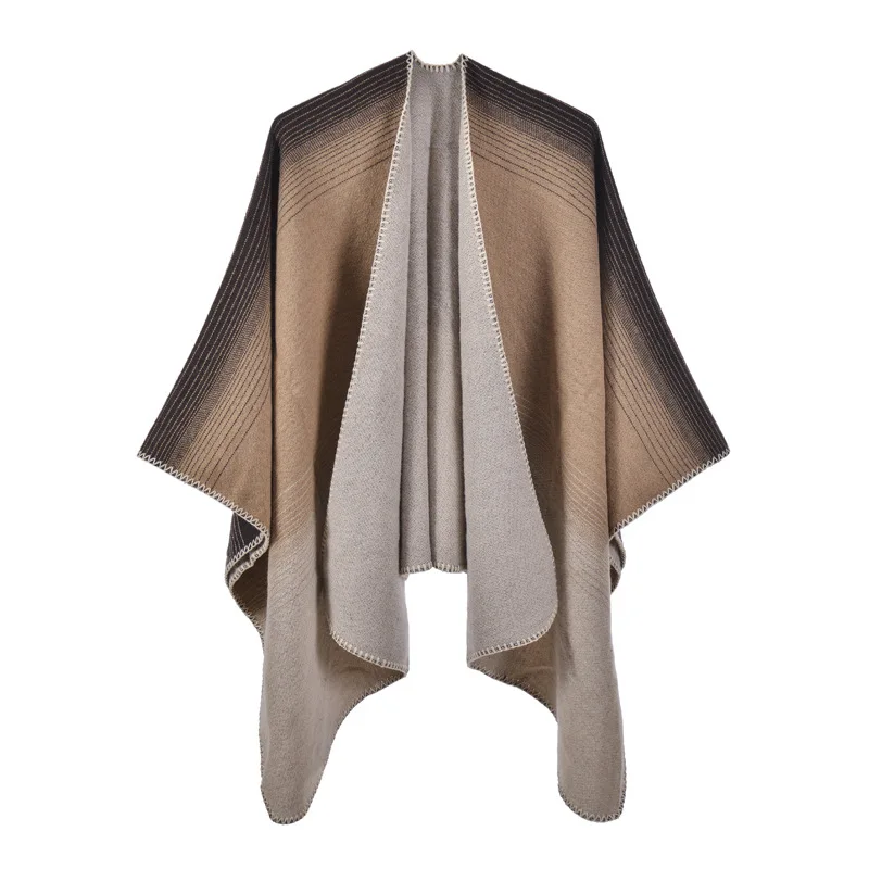 

Poncho New Fashionable and Simple Autumn Winter Shawl Air-conditioned Room Travel Photography with Cloaks Cloak Ethnic Style K1