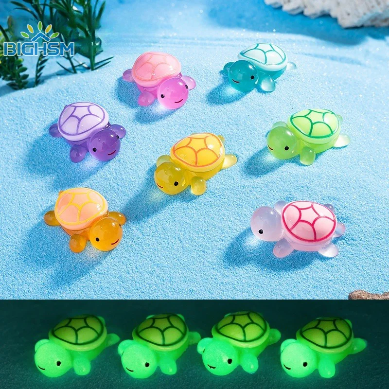 1Pcs Luminous Turtle Fairy Garden Micro Landscape Ornament Glowing In Dark Miniature DIY Flower Potted Decor