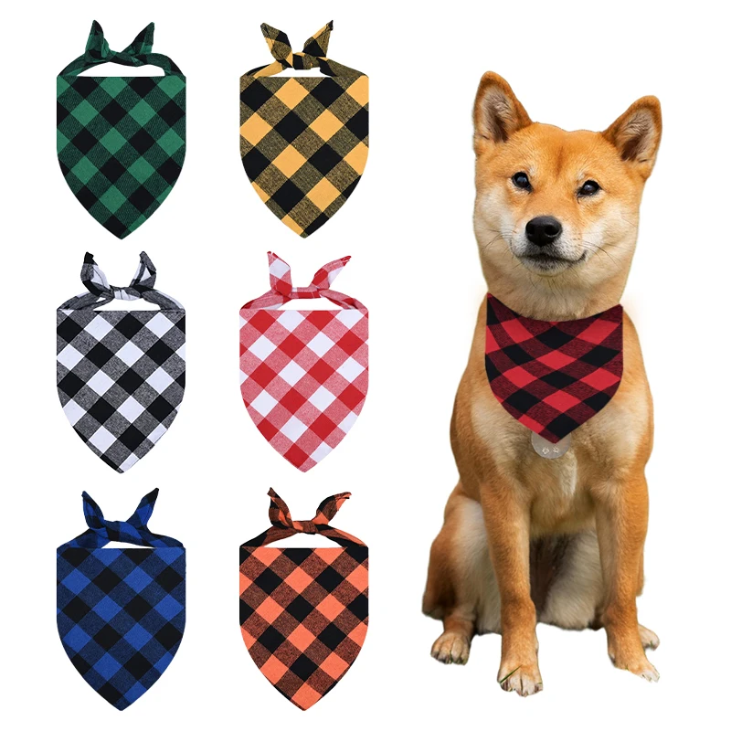 

Клетчатый шарф для домашних животных, классический красный, черный клетчатый нагрудник для кошек и собак, нагрудник для котенка, щенка, квадратное полотенце, шарф на шею, нагрудник, треугольный шарф, аксессуар для домашних животных