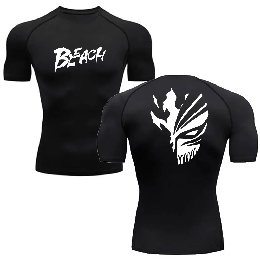 

Anime Bleach Compression Shirt Men Fitness Gym Sport Running T-Shirt Rashgard Tops Tee Quick Dry Short Sleeve T-Shirt For Men