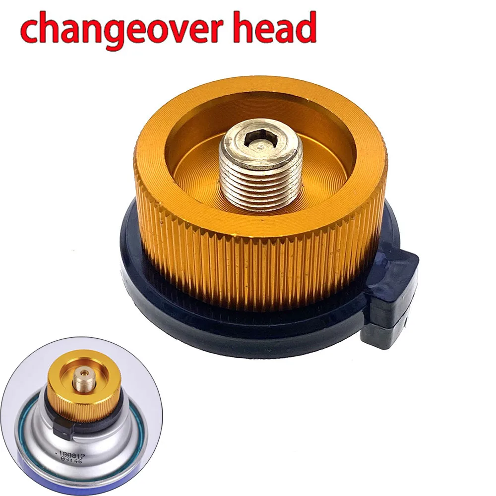 6pcs Card type gas cylinder adapter, outdoor camping stove gas converter, rotating thread long gas cylinder adapter accessory