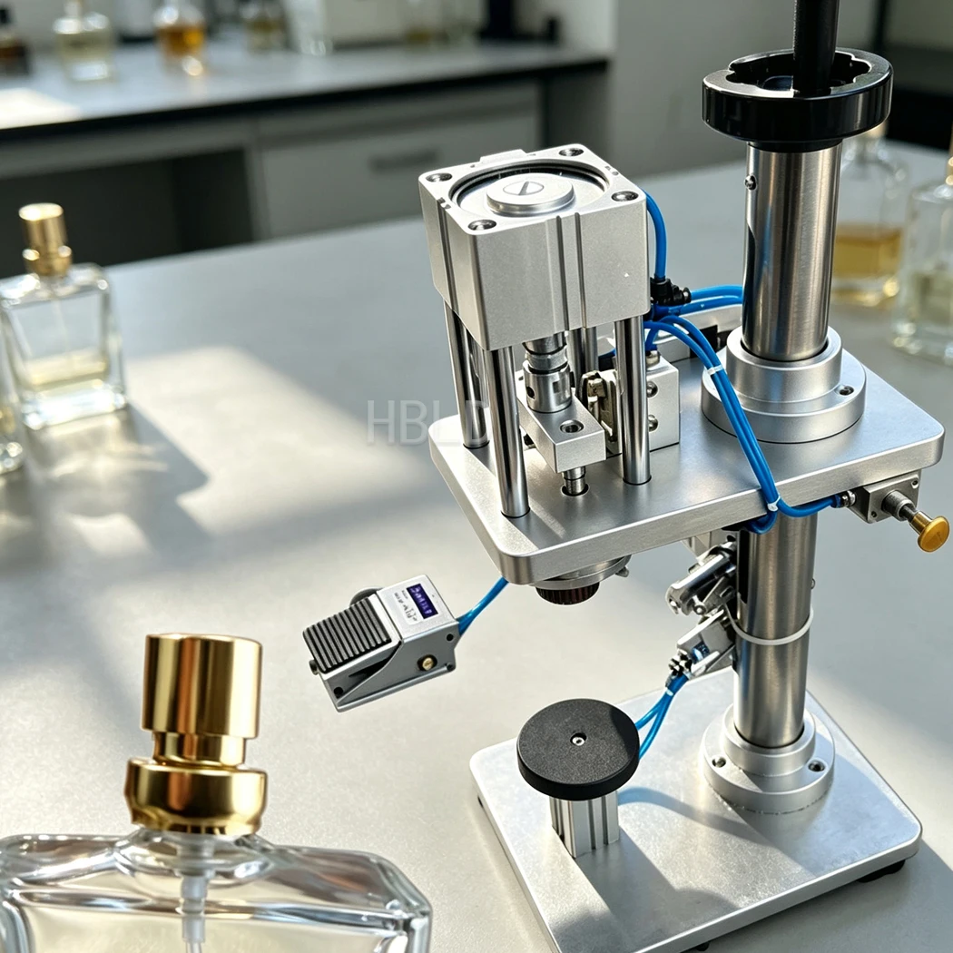 Spray Bottle Capping Machine Pneumatic Perfume Vial Capper Desktop Sealing Tool for Cosmetic Production Task