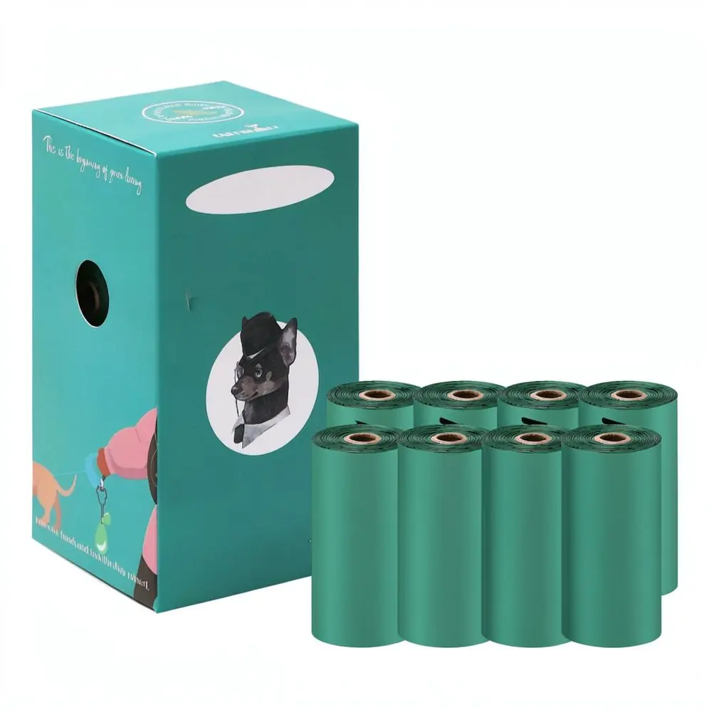 Thickened Dog Poop Bags Compostable Pet Waste Disposal Bags Leakproof Cornstarch Cleanup Bags For Daily Puppy Walking Use