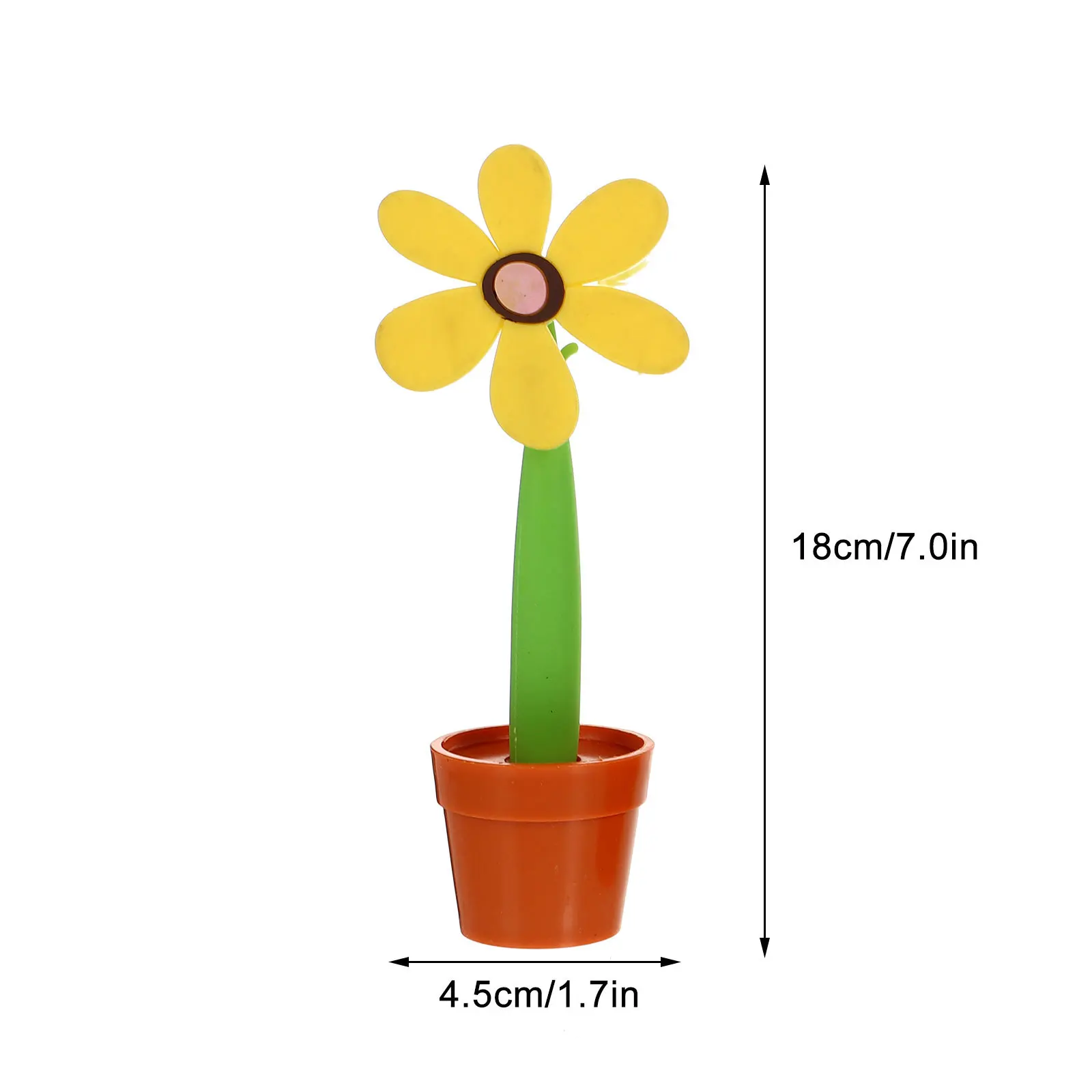 4 قطع من أقلام حبر جاف إبداعية مع طباعة عباد الشمس، غير قابلة للانزلاق، كتابة سلسة، قبضة مريحة، مثالية لمكتب المدرسة