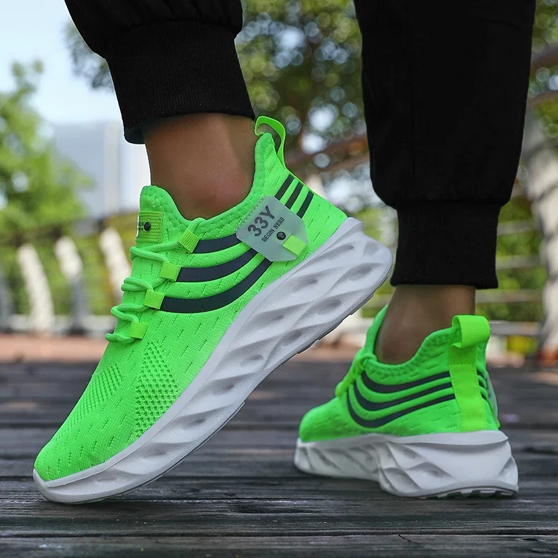 Men's Summer Breathable Mesh Shoes Lightweight Non Slip Knit Running Sneakers Trendy Aesthetic Focused Jogging Basketball Shoes image 3