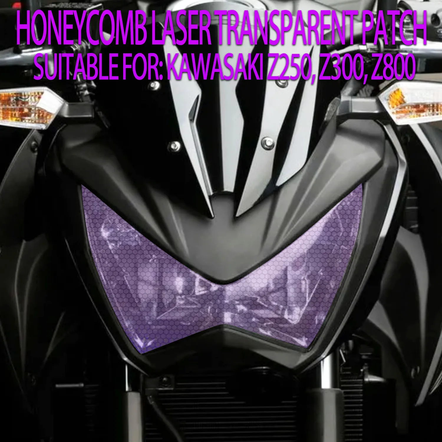 

Suitable for Kawasaki Z250, Z300, Z800 headlight decorative honeycomb laser light protector
