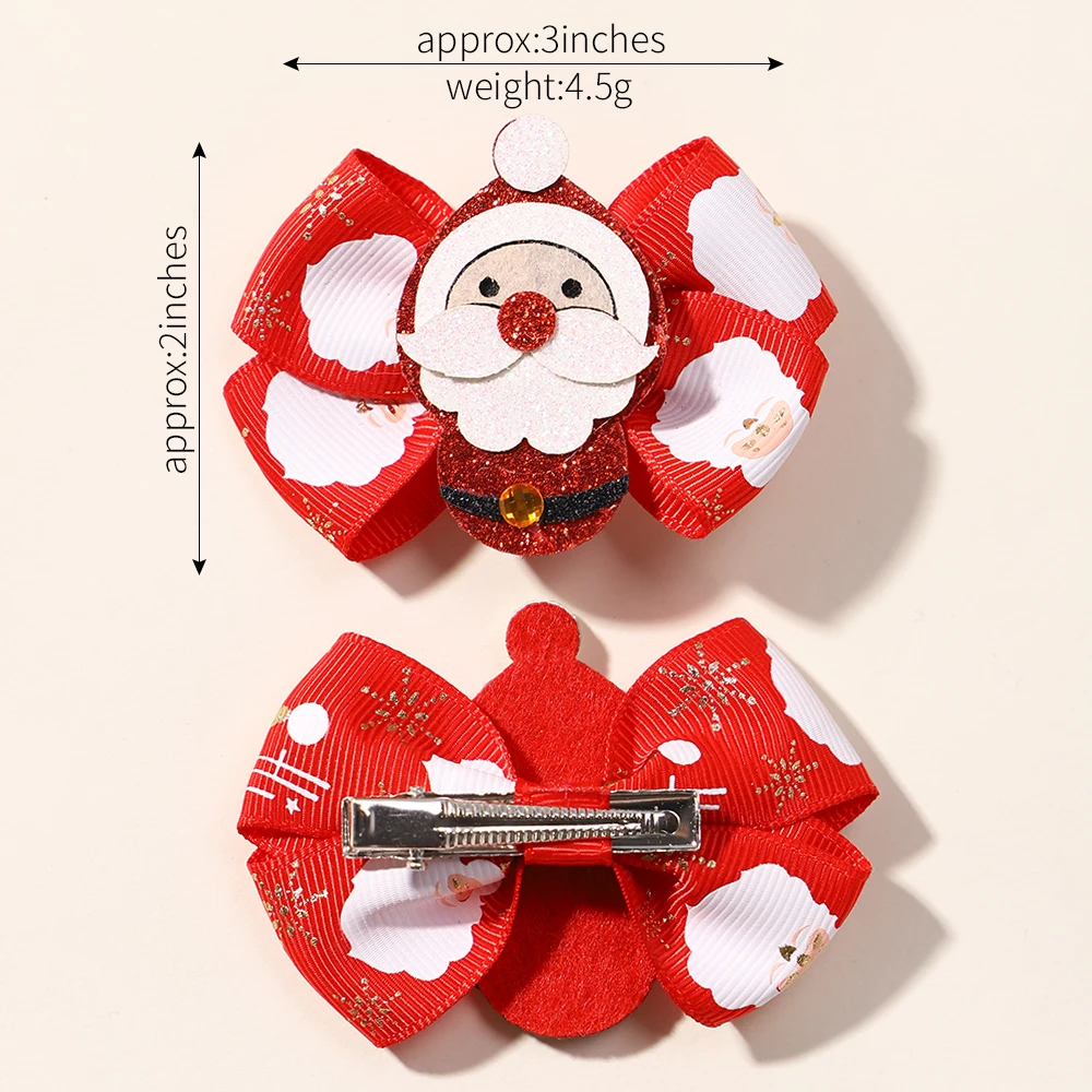 4 ชิ้นคริสต์มาสกิ๊บติดผมสำหรับเด็กทารกกิ๊บติดผมกวางเงาตกแต่งปาร์ตี้โบว์เด็กเด็กเครื่องสวมศีรษะอุปกรณ์เสริมผม