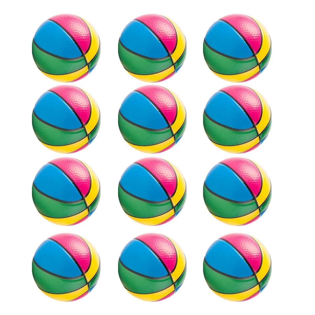 12Pcs Colorful Hand Basketball Exercise Soft Elastic Stress Reliever Ball Kid Small Ball Toy Adult Massage Toy