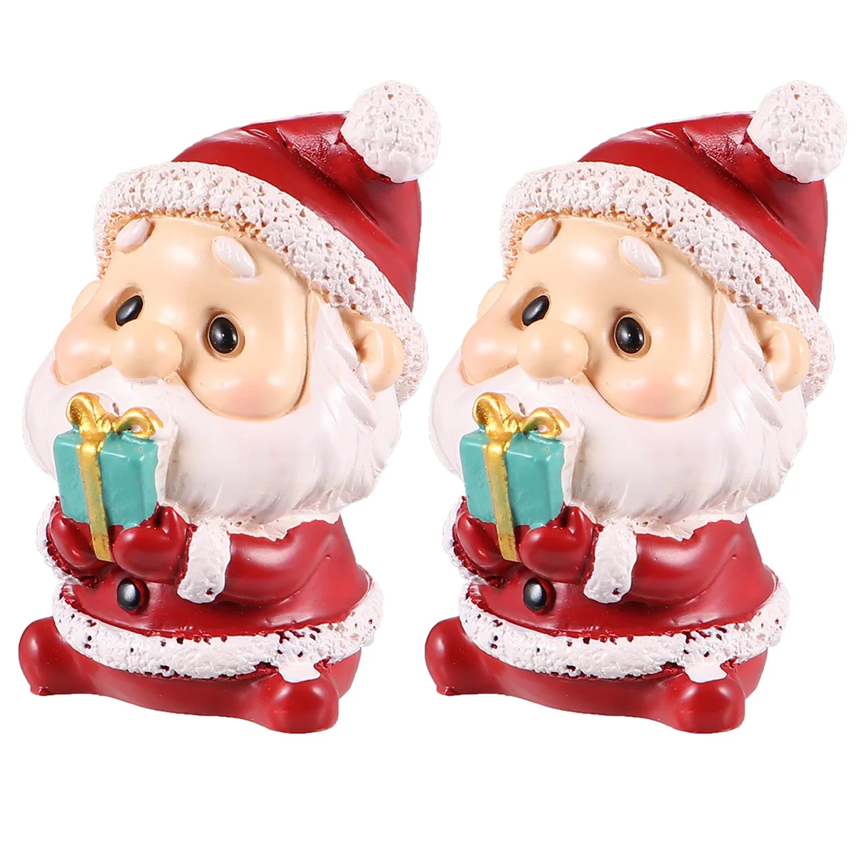 

2Pcs Mini Christmas Resin Ornament Santa Claus Decorative Micro Landscape Accessory for Desktop Garden Resin Ornament