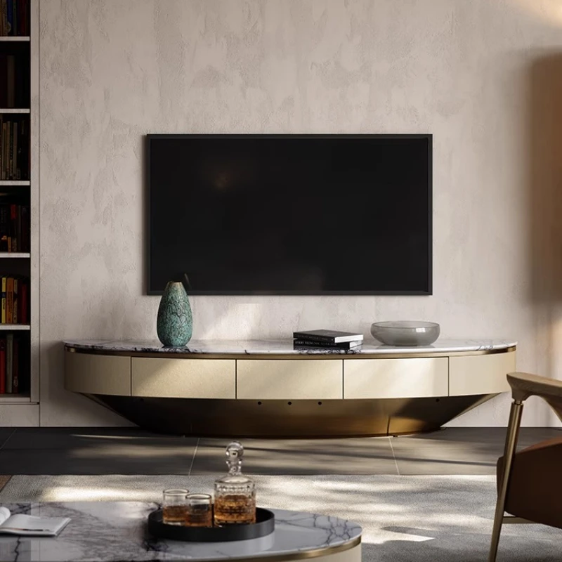 

Italian Light Luxury TV Cabinet Modern Simple Organizer Dollhouse Hallway Tv Table Entertainment Living Room Muebles Furniture