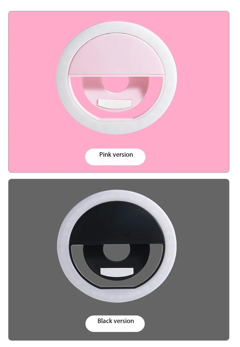 1 unidad de luz LED recargable RK12 para móvil, luz de clip para selfies, iluminación portátil, luz de belleza para fotos