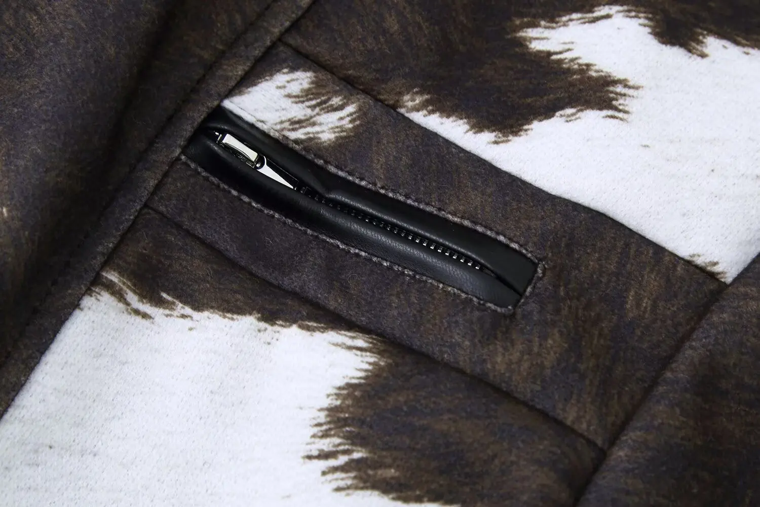 2025 Autumn and Winter New European and American Fashion Design Fashion Printed PU Leather Short Jacket