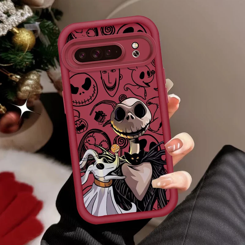 The Nightmare Before Christmas For Google Pixel 9 8A 8 7 7A Pro XL 5G Eye Ladder Phone Case Soft TPU Shockproof Cover