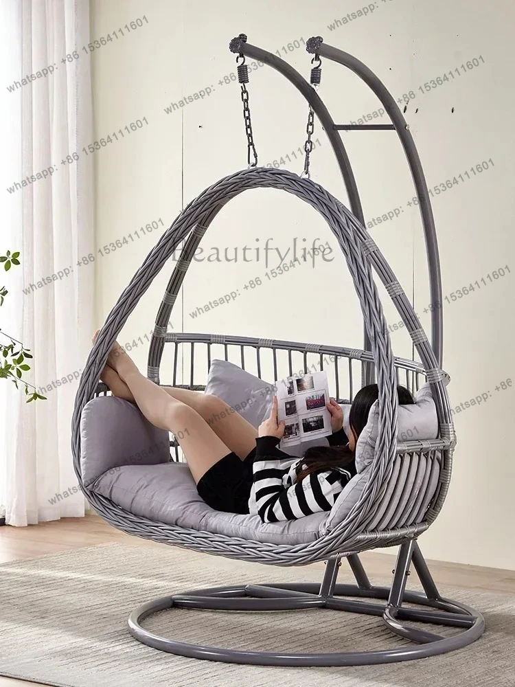 1*Glider Balcony Home Rocking Indoor Swing  Bird Nest Recliner Cradle Hammock Bedroom Girl Hanging Basket Rattan Chair