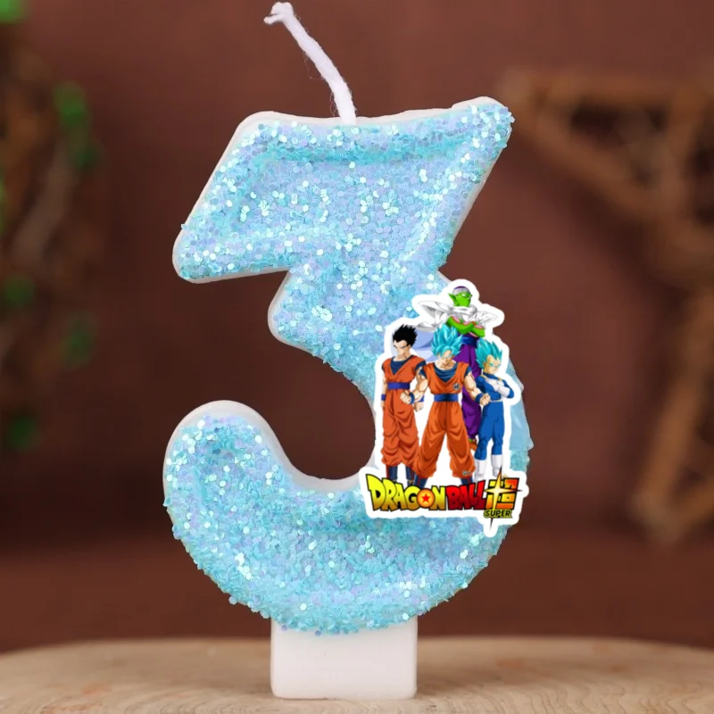 Dragon Ball Son Goku Digital Candle Number 0-9 Kids Birthday Cake Decoration Supplies Cartoon Anime Party Accessories Supplies view 2
