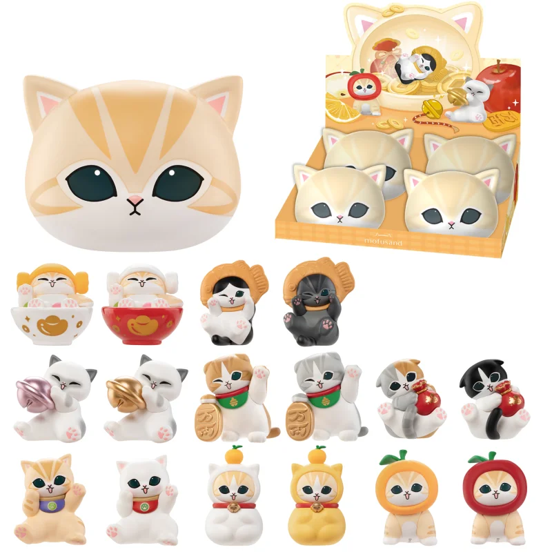 Original Mofusand Glückskatze Mini-Figuren Blindbox Niedliche Heilende Kleinpartikel-Modellfiguren Desktop-Ornamente Geburtstagsgeschenke