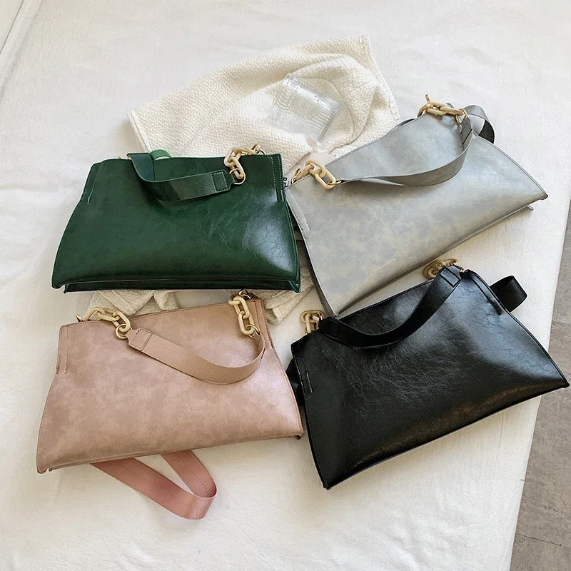 Design Handbags Women Shoulder Bag Soft Synthetic Leather Crossbody Large Capacity Fashion Female Underarm Bags