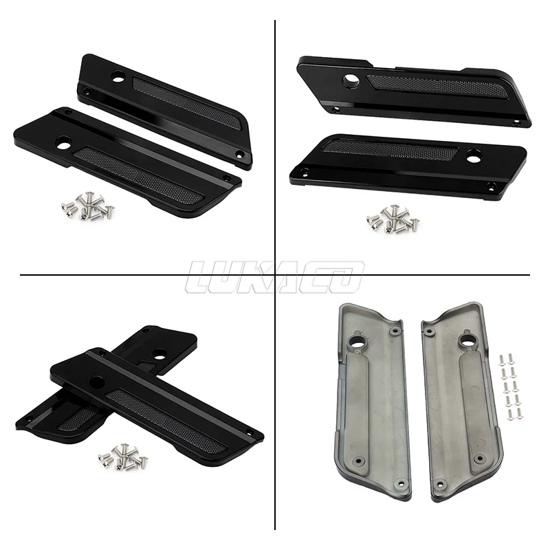 Motocyklowe czarne akcesoria Pokrowce na saszetki na siodło do Harley Touring Electra Street Glide Road King FLH FLT FLHR FLTR 93-13 — zdjęcie 6
