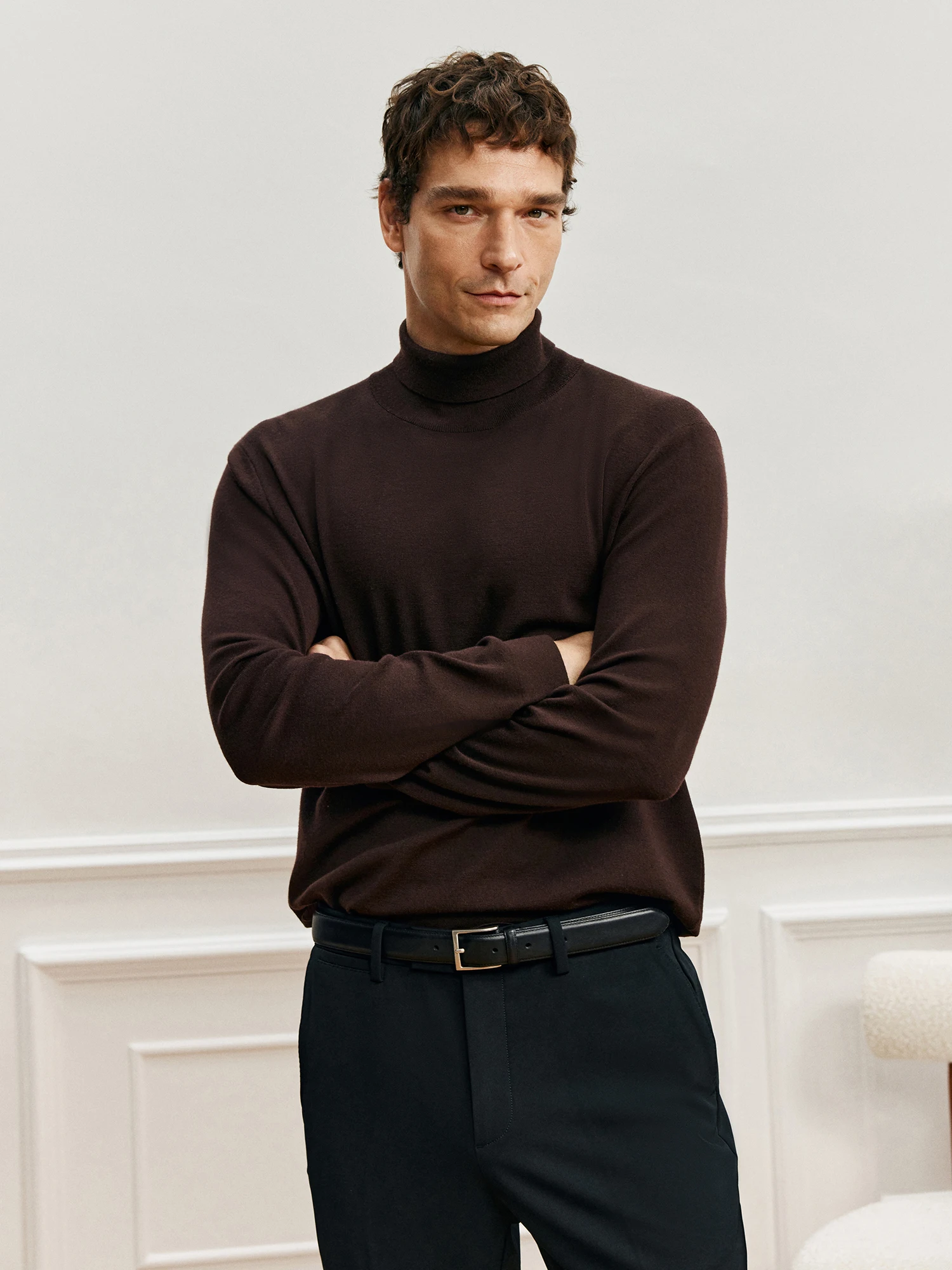 Winter must enter high-end sweater extremely fine 16.5μm Merino wool thick turtleneck sweater DAZ688