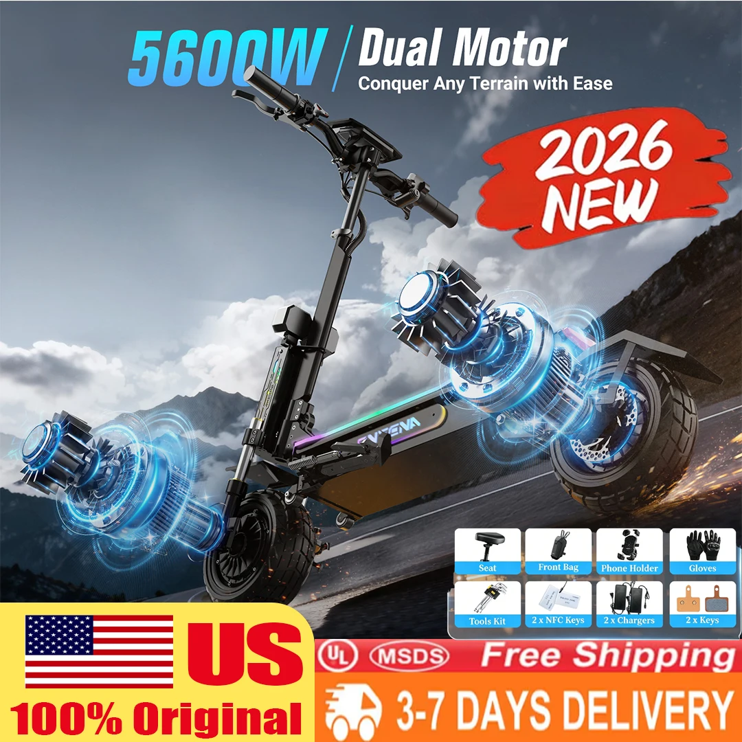 ONECNA GT7 5600W dual motor electric scooter. 10 inch off-road tire folding belt detachable seat electric scooter. 50 miles per hour, 45 miles range, all terrain off-road, with APP control and RGB lights - view 2
