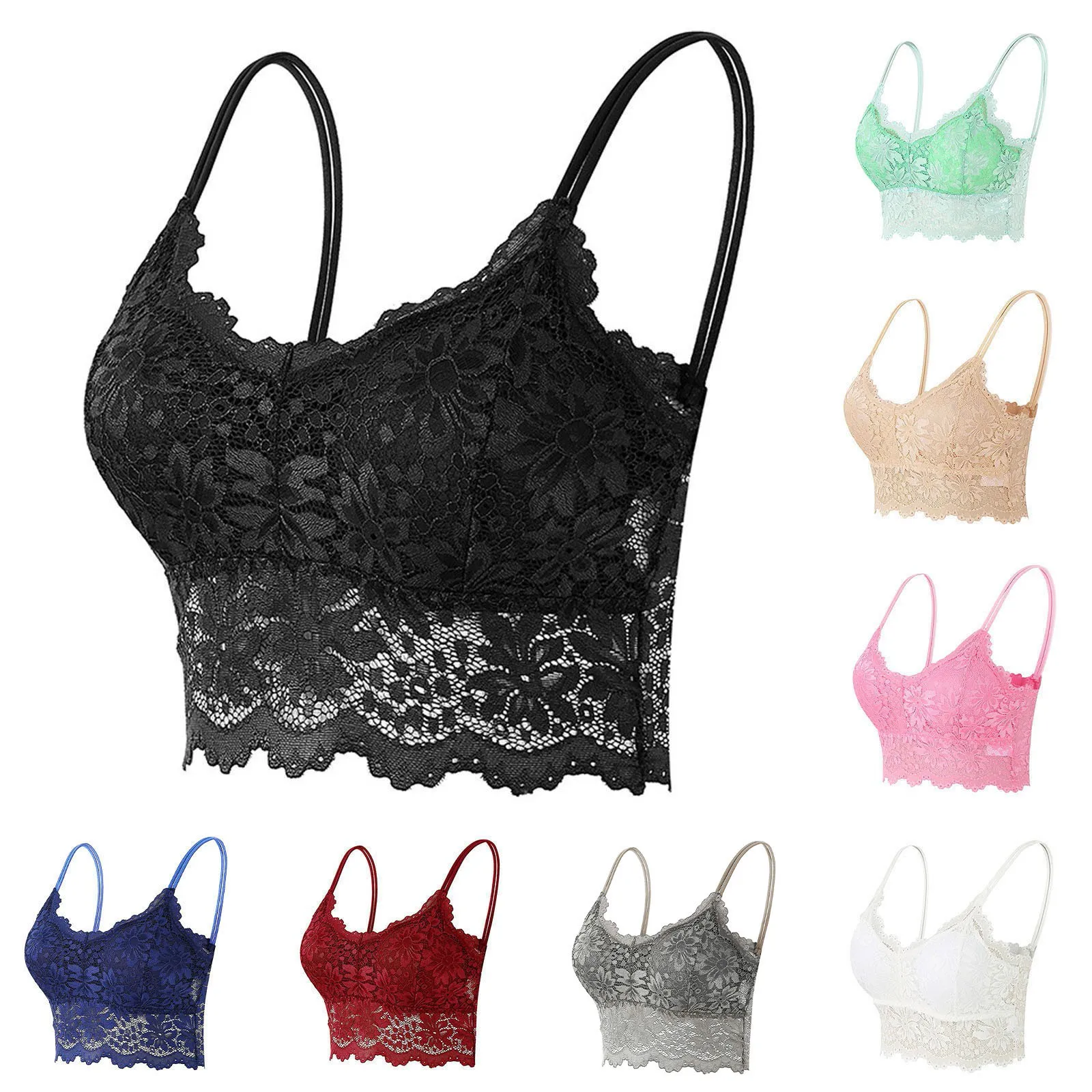 3XL Plus Size Sexy Lace Bralettes For Women Vest Ultra-Thin Brassiere Push Up Brazilian Underwear Bracieres De Mujeres Bonitos