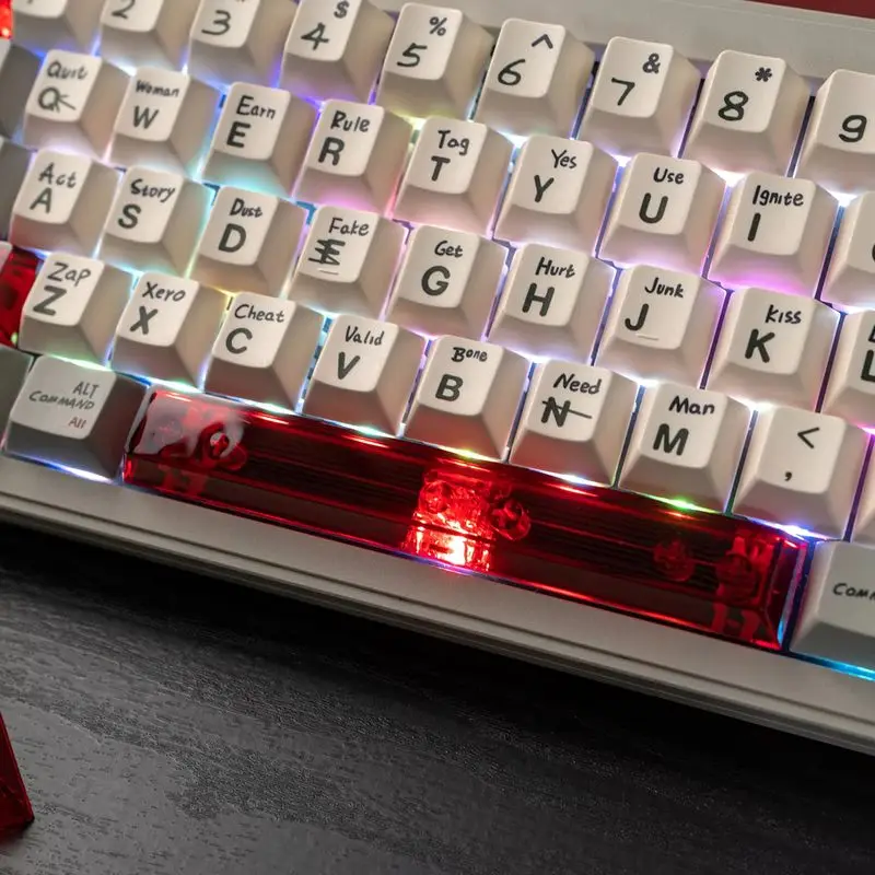 Czerwona Przezroczysta Keycap 10 klawiszy Profil Cherry Keycap PC Klawisz Przestrzeni 6.25U ESC Enter Shift Keycap Custom Keycap do Klawiatury Mechanicznej