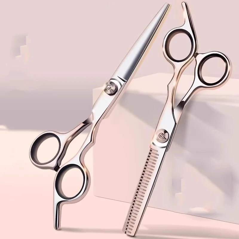 Tijeras de peluquería de acero inoxidable, tijeras profesionales de peluquería, tijeras de corte y adelgazamiento, tijeras de peluquero, salón en casa