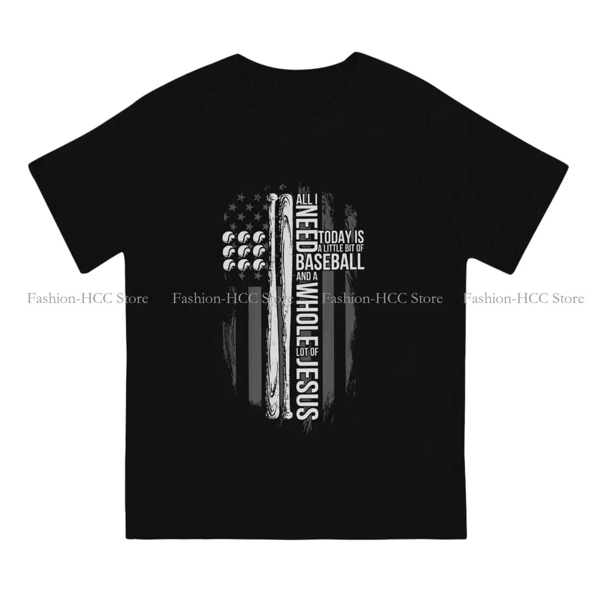 Jesus Polyester TShirt for Men All I Need Is Baseball Soft Summer Sweatshirts T Shirt High Quality