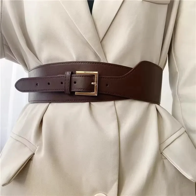 Belt Women's Decoration with Skirt Suit Girdle Versatile Elastic Belt Black Fashion Wide Edition Waist Seal Wide Waist Seal