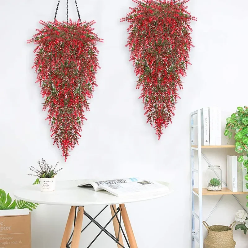80cm Artificial Rattan Lavender Wall Hanging Wedding Home Decoration Fake Hanging Plant Vine Home Outdoor Decorative Flower