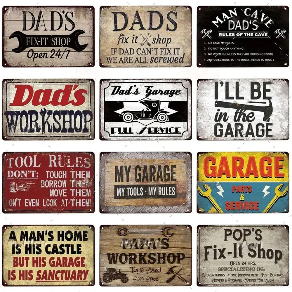 خمر أبي المرآب معدن القصدير تسجيل ديكور غرفة الديكور لوحة معدنية المرآب نادي رجل الكهف بار تسجيل ملصق ديكور جدران المنزل