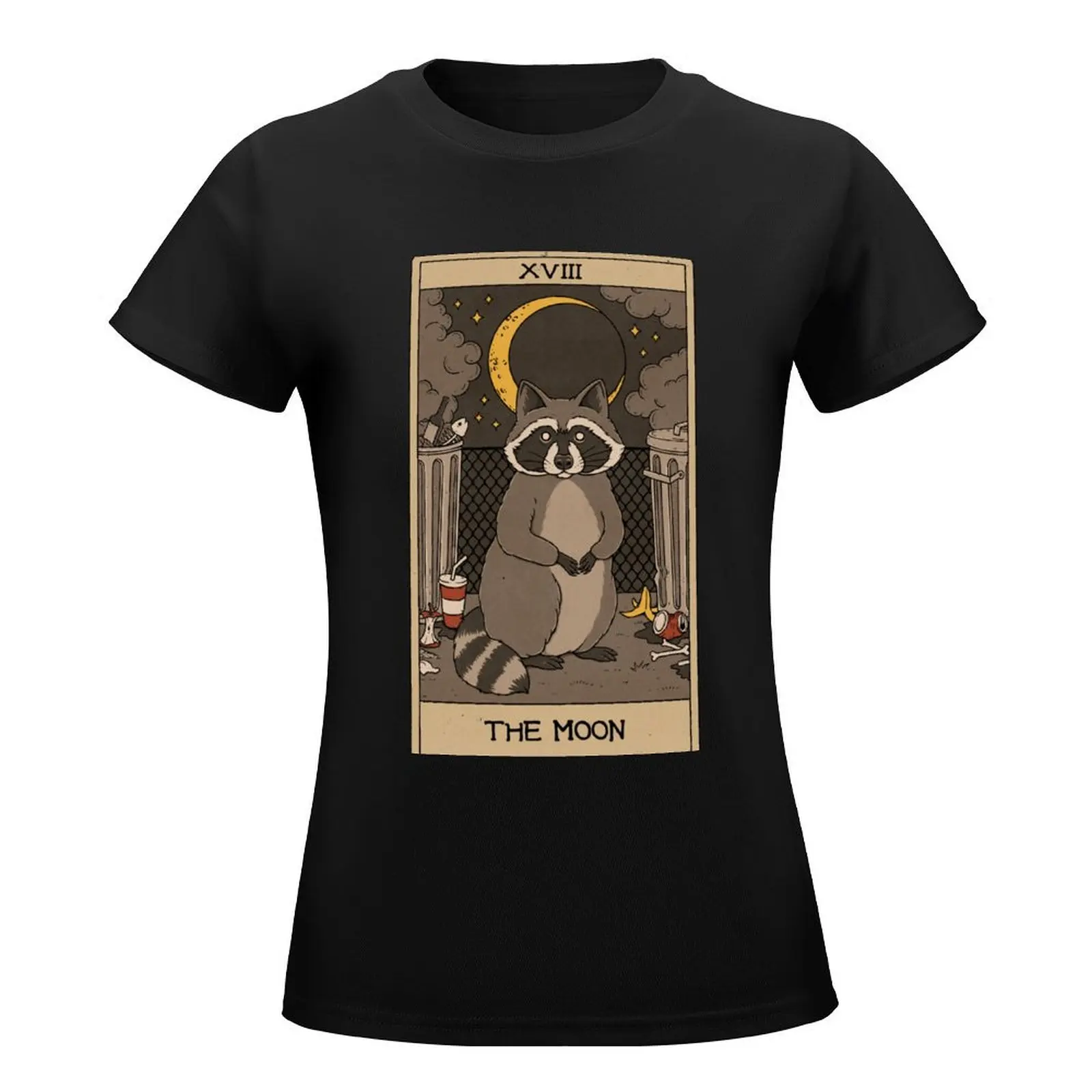 The Moon - Raccoons Tarot T-Shirt summer clothes tops aesthetic clothes Women's summer blouses 2024