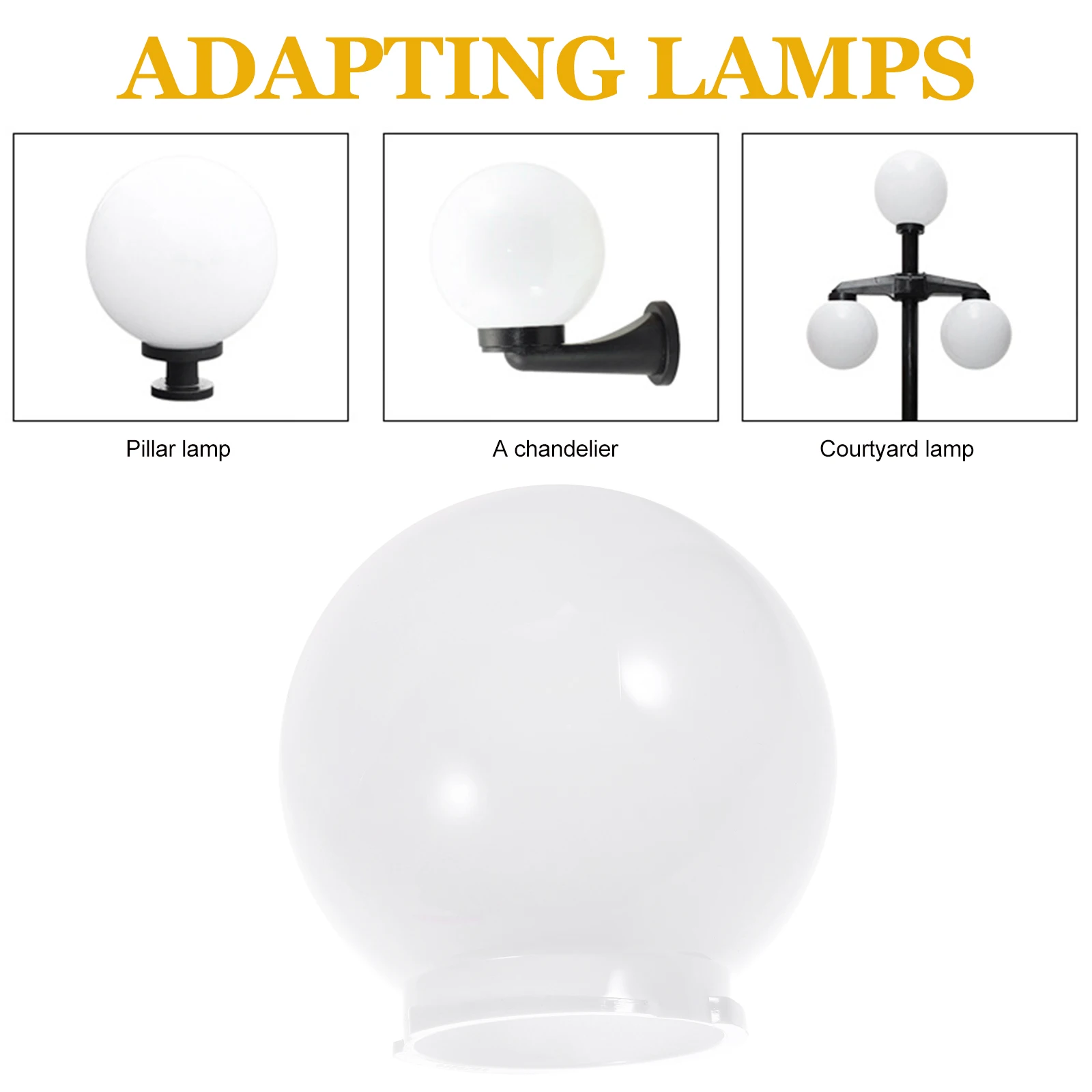 

Ball Shaped Lamp Shade Acrylic Round Outdoor Light Cover Replacement For Wall Lamp Post White Globe Fixture Decor