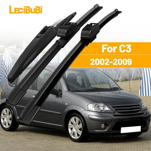 Para Citroen C3 2002-2009 1 Juego de limpiaparabrisas delantero y trasero limpiaparabrisas 2003 2004 2005 2006 2007 2008 Accesorios