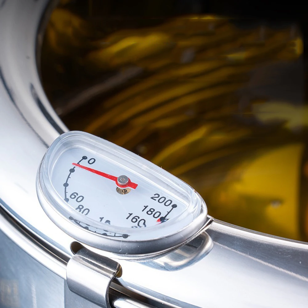 20cm 24cm SUS304 Stainless Steel Tempura Deep Fryer With Lid and Thermometer, 4.2L Large Pot for Gas Stove Induction Cooker - view 5