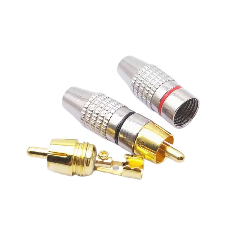 Adaptador de conector RCA macho a cableado, Cable de Audio y vídeo, cámara CCTV sin soldadura, accesorios chapados en oro, 1 unidad, 5 unidades
